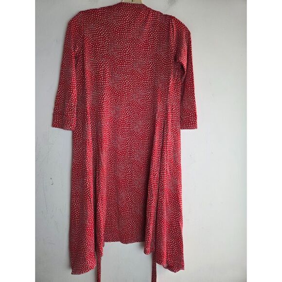 Diane Von Furstenberg Red w/White Hearts 100% Silk Full Wrap Dress size 0 - Picture 3 of 8